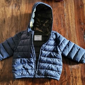OLD NAVY PUFFER FULL ZIP JACKET HOODED SZ 18-24 MONTH  NAVY EXCELLENT CONDITION